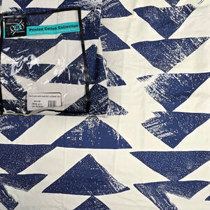 2 pc Exclusive Fabrics & Furnishings 50"x96” Triad Indigo Drapes Curtain Panels